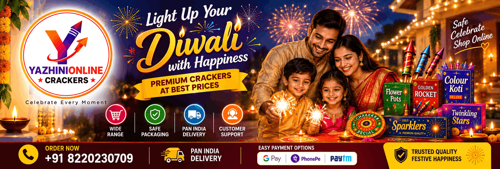 Diwali Crackers Online 2026 - Upto 70% Discount
